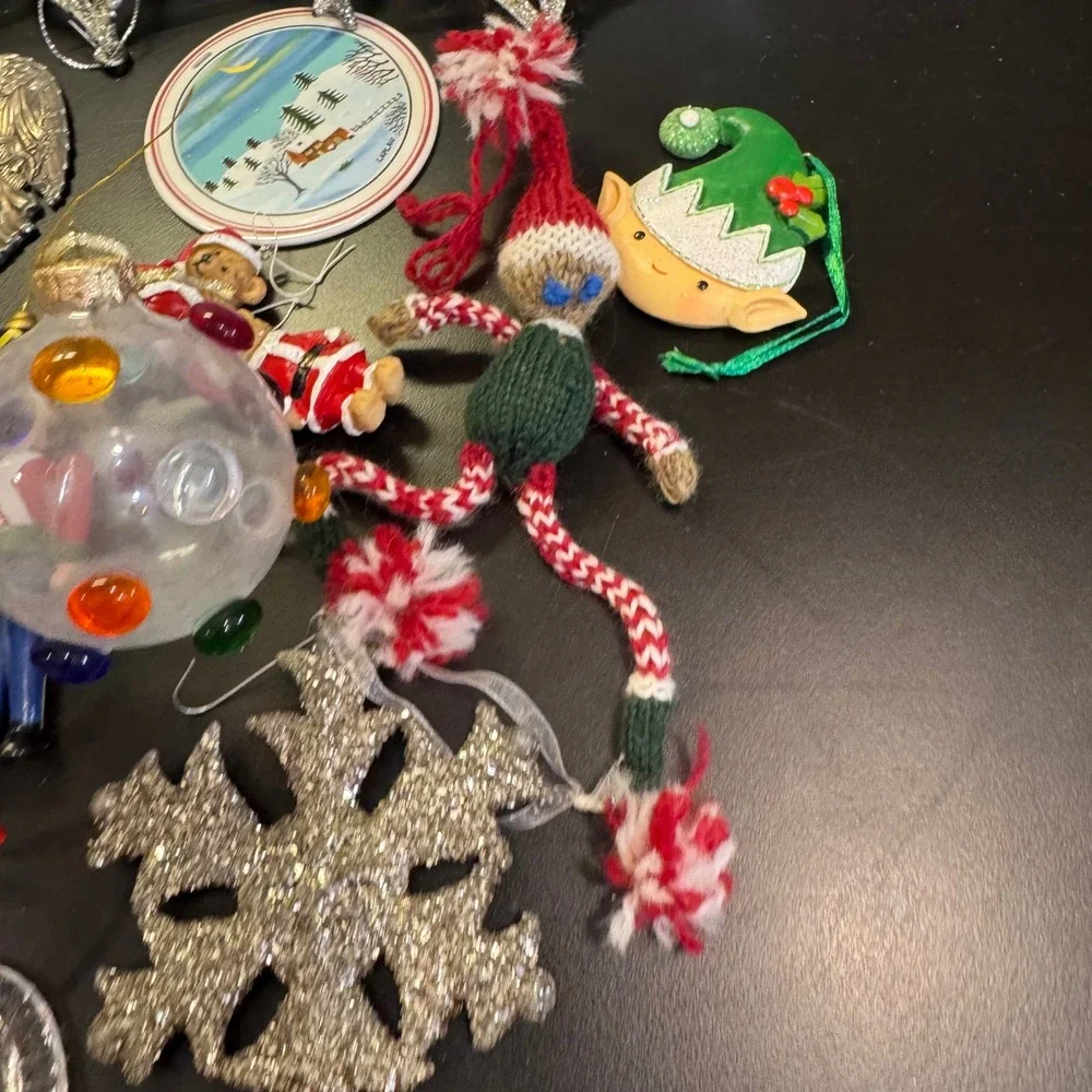 Christmas Ornament Lot Multicolored Vintage Eclectic Mix